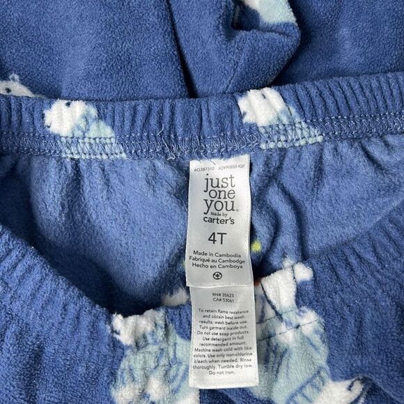 Carter’s Fleece Pajamas 4t Polar Bears and Penguins - Picture 3 of 4